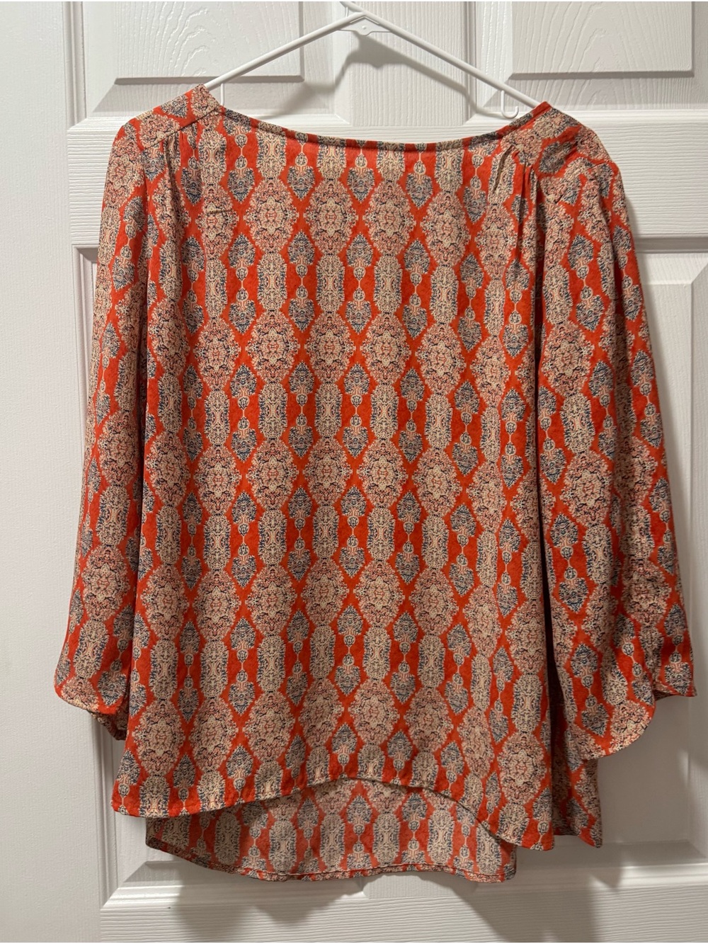 The Limited Orange Printed Long Sleeve Blouse
